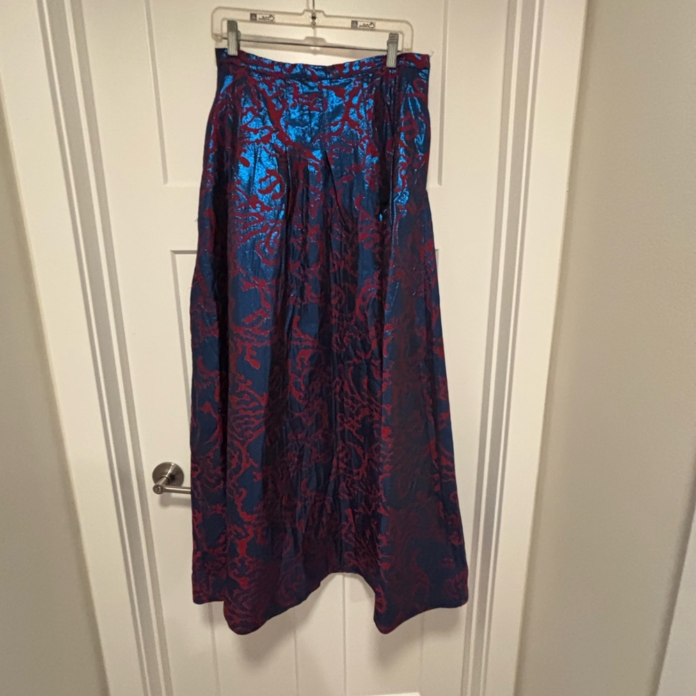 Mauve Women's Maxi Skirt in Blue and Red